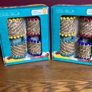 The Pioneer Woman Beaded Napkin Rings 8 piece 2 sets of 4
